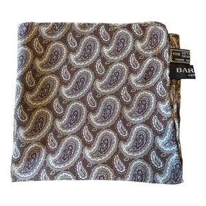 VTG Barneys New York Silk Paisley Pocket Square Italy